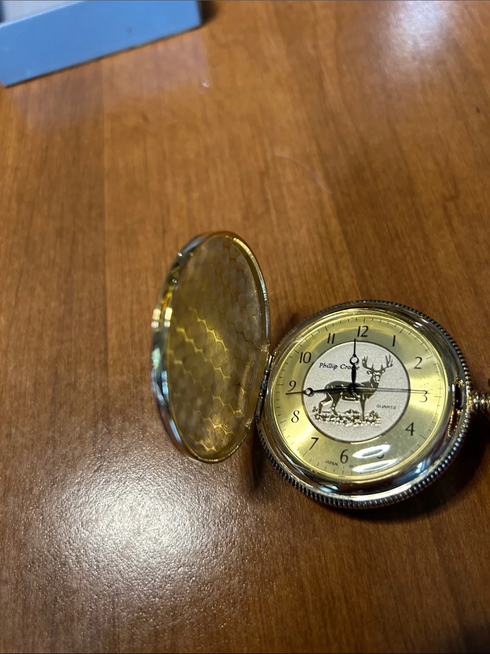 Phillip Crowe Signature Series Gold-Tone Deer Pocket Watch